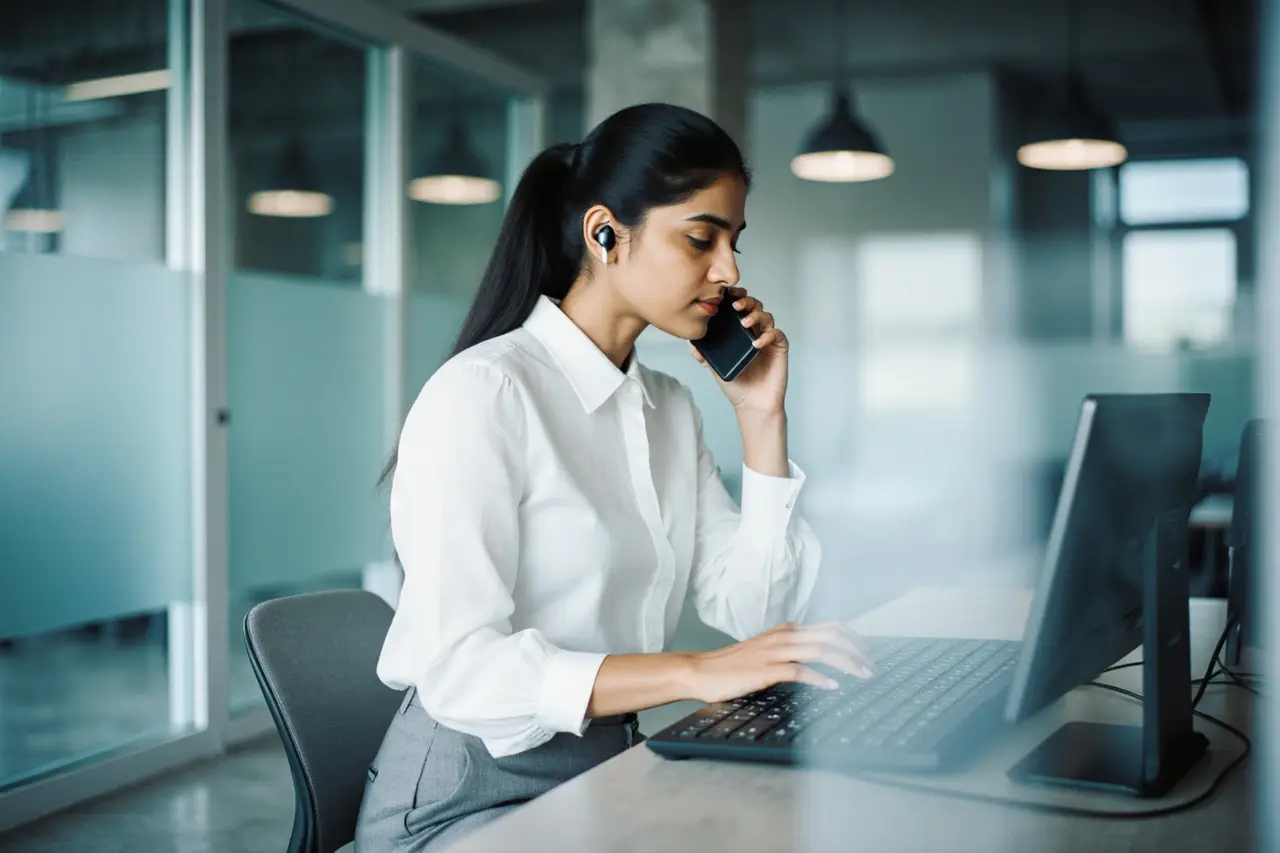 Enterprise ergonomics professional at workstation