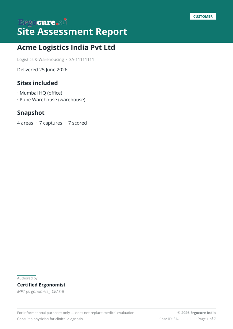 First page of the Site Assessment + Modified LEST