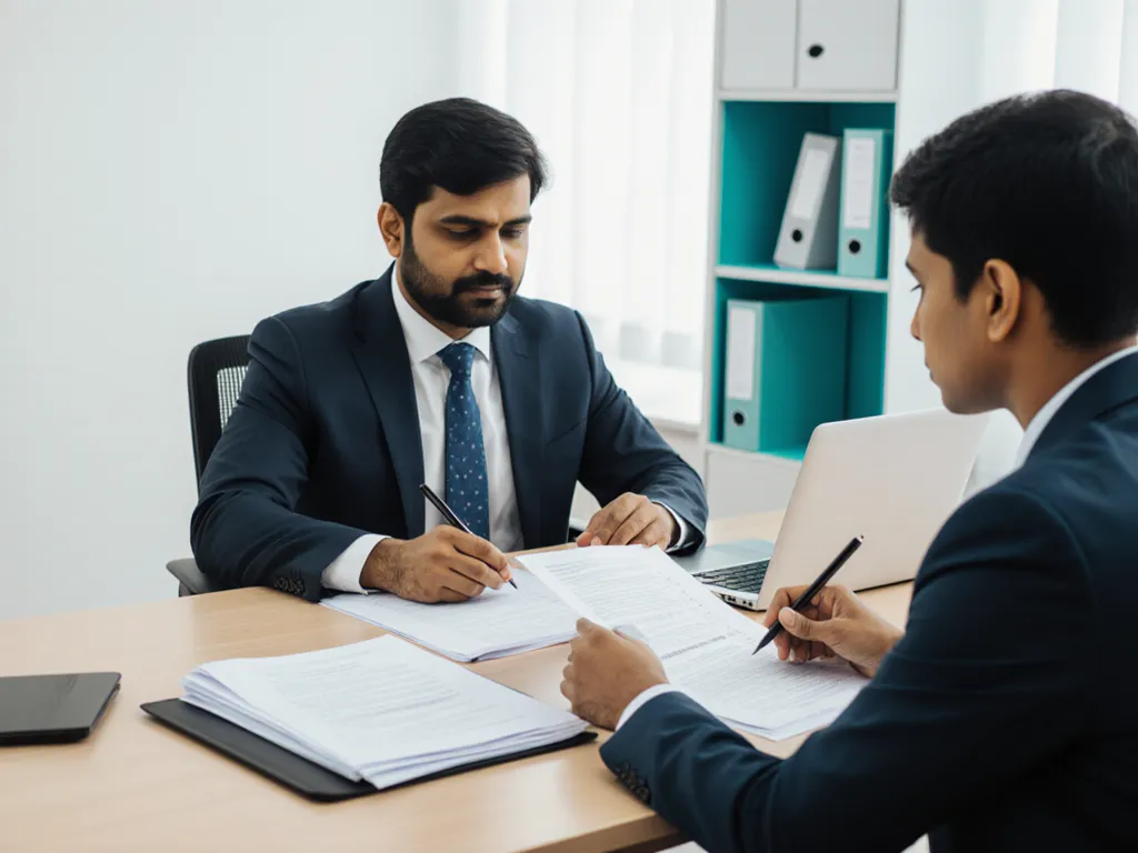 Auditors reviewing compliance documents and reports
